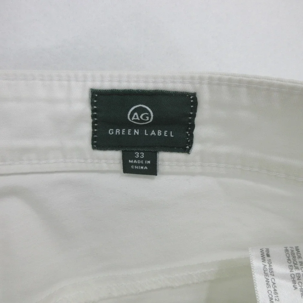 AG Adriano Goldschmied Green Label Mens White Slim Chino Pants Size 33 Stretch